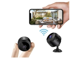 Câmera sem fio Bestvite A9 1080p Full HD com áudio e vídeo, segurança residencial com detecção de movimento e visão noturna, preta