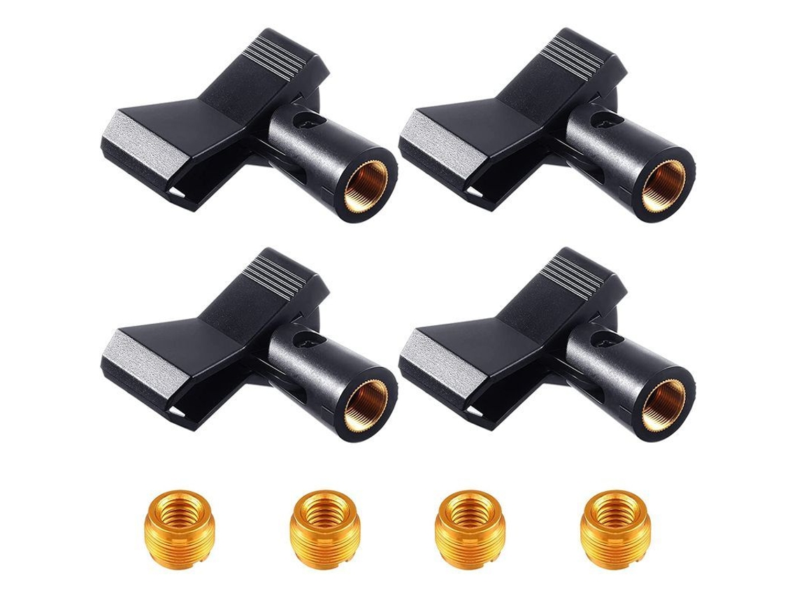 Clipes de Microfone com 4 Adaptadores Ajustáveis | S/MARCA