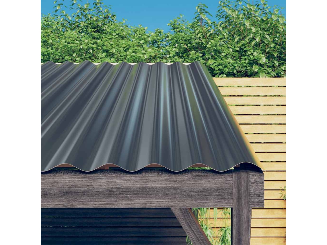 Vidaxl Painéis De Telhado 36 Pcs 80x36cm Aço Galvanizado Antracite
