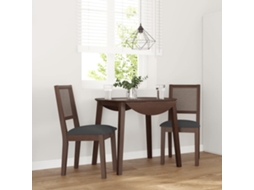 Vidaxl Cadeiras De Jantar Com Almofadões 2 Pcs Madeira Maciça Castanho