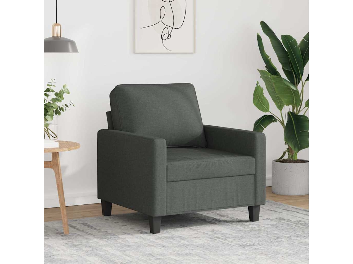 Vidaxl Poltrona 60 Cm Tecido Cinzento-escuro
