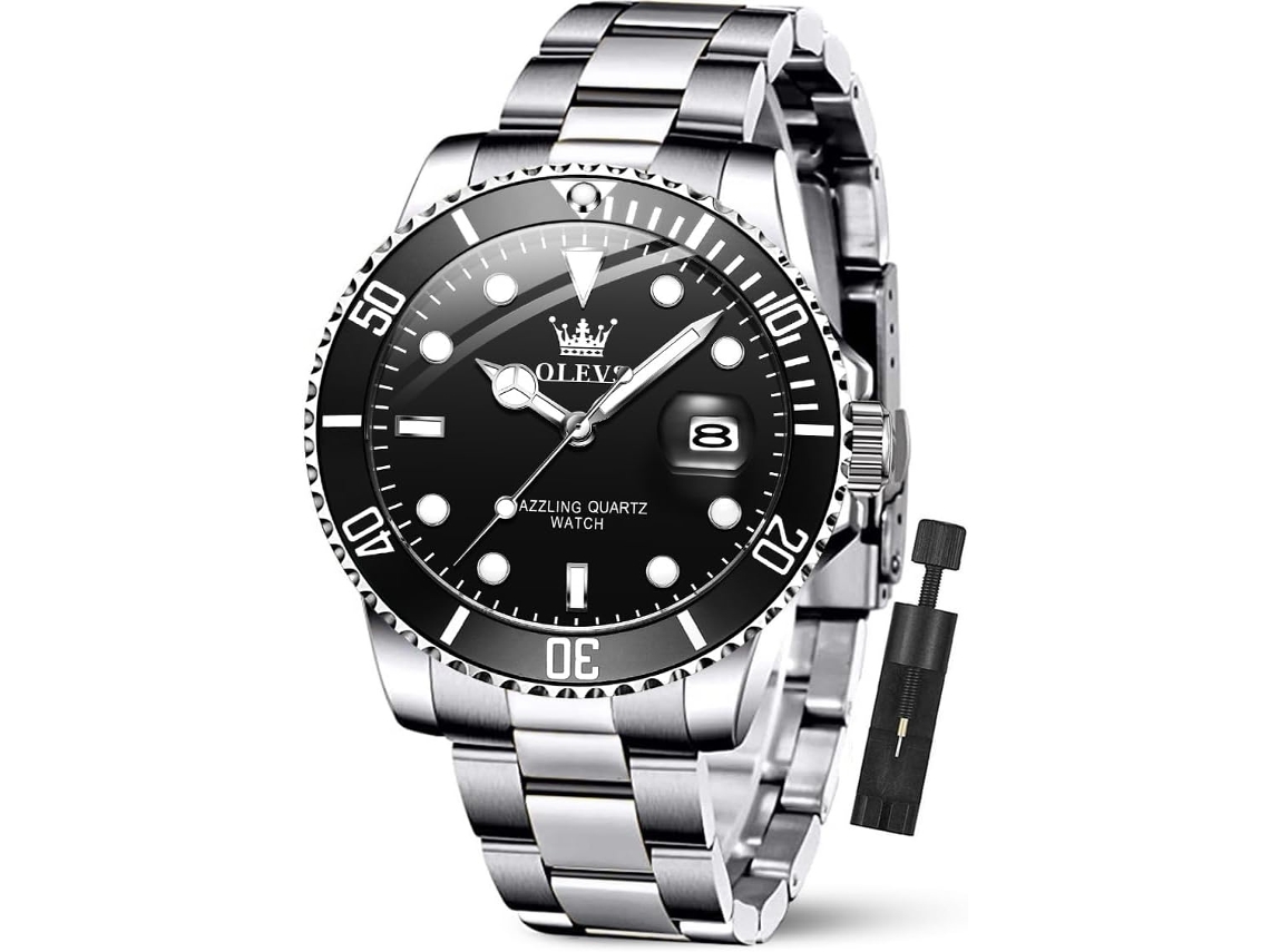 Lurelia Relógio Masculino, Movimento De Quartzo, Analógico, Data/calendário, Luminoso, Duplo Fuso/mostrador, 1,61 Polegadas, 41 Mm, 0,43 Polegadas