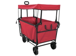 Maison Exclusive - Carrinho De Compras Dobrável Com Freios Vermelho Tecido Oxford