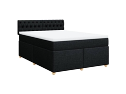 Box Spring Bed, Box Spring Beds Vidaxl Preto Tecido (140 X 190 Cm)