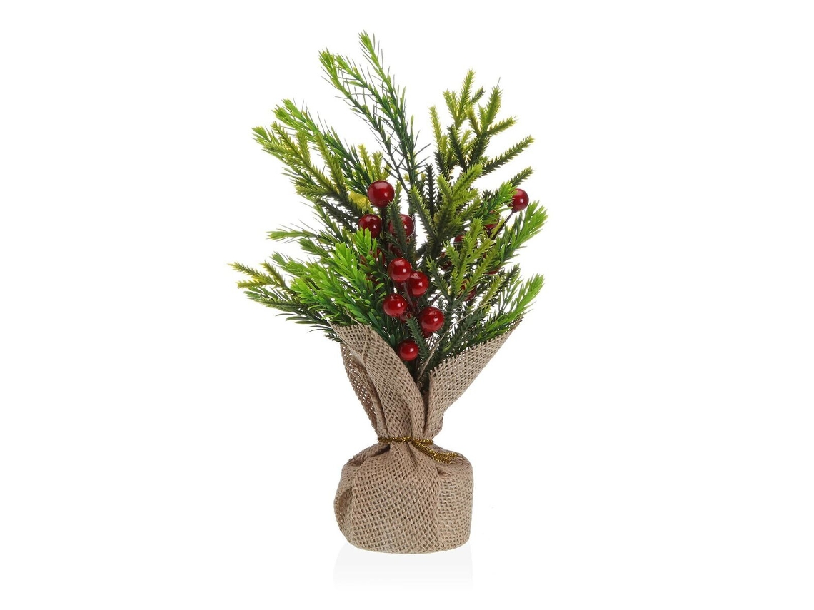 Planta Decorativa VERSA Linho Metal Plástico Cimento 13x30x13 cm