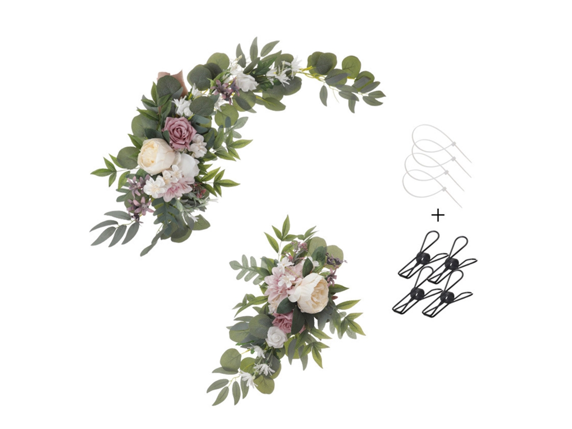 Laxiscreed Painel De Boas-vindas Para Casamentos Com Flores Artificiais E Arco De Flores Para Decoração