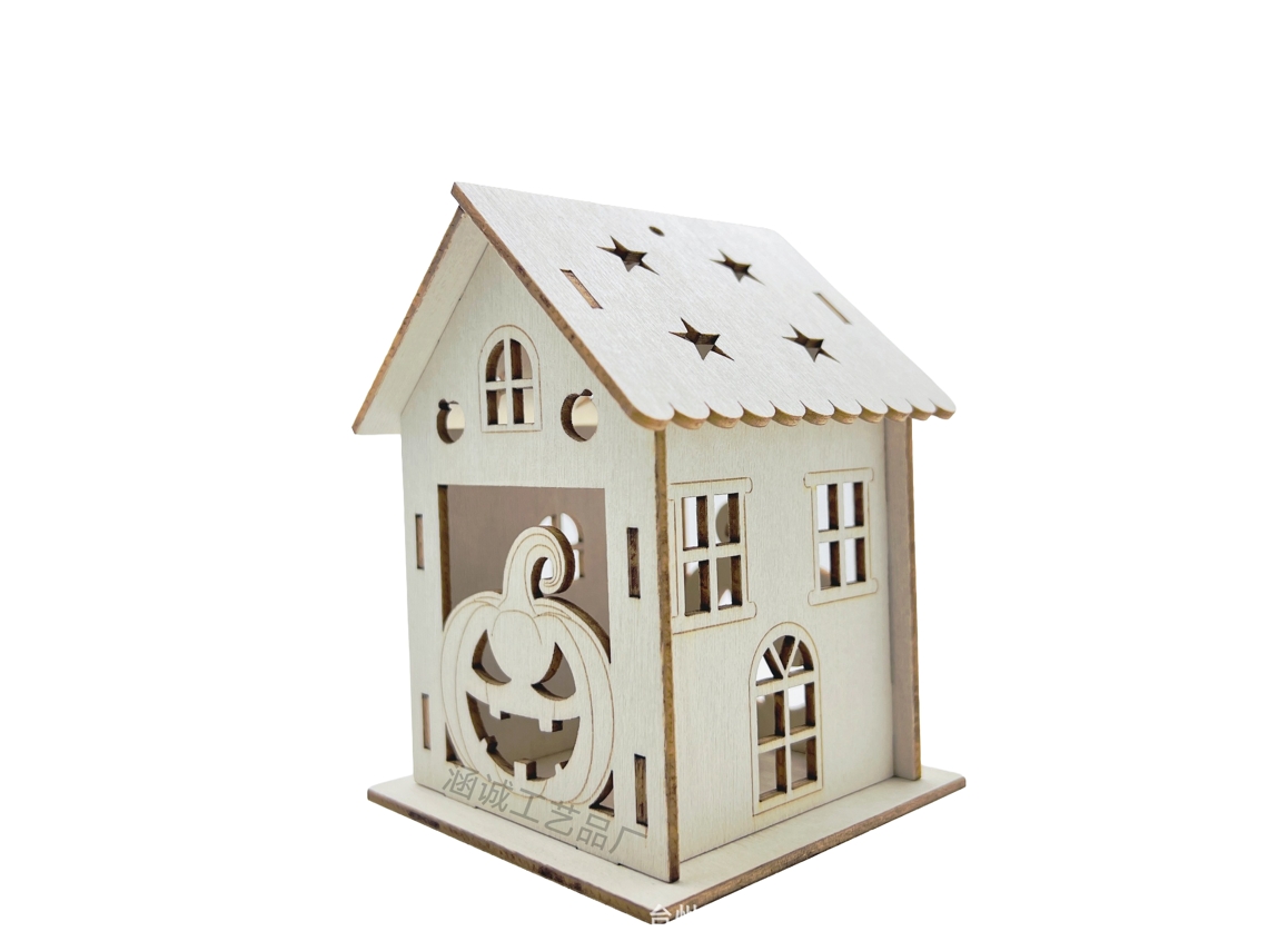Laxiscreed Decoração De Halloween: Casa De Abóbora Em Madeira Para Splat Diy 3d Para Crianças