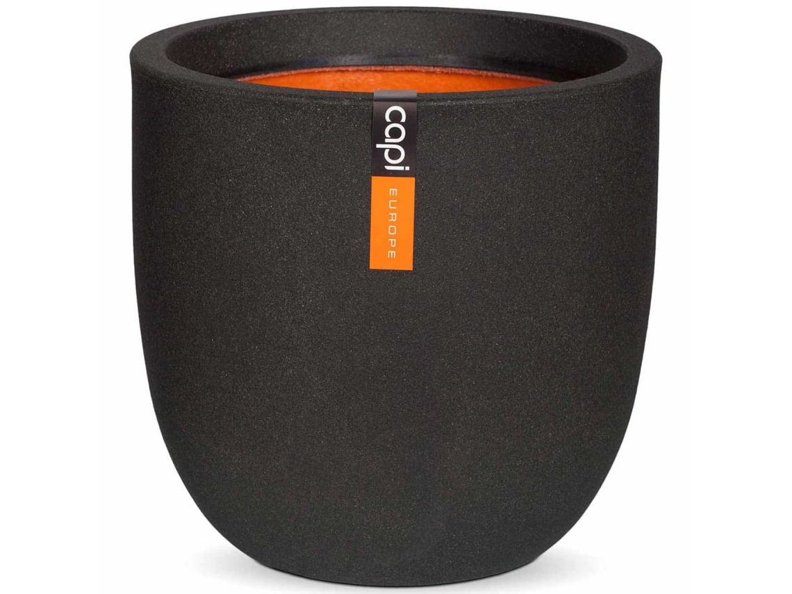 Vaso oval Urban Smooth CAPI preto KBL933 (43x41 cm)