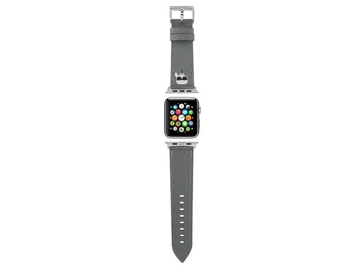 Pulseira Karl Heads Saffiano para Apple Watch 38/40/41 Mm Prata KARL LAGERFELD