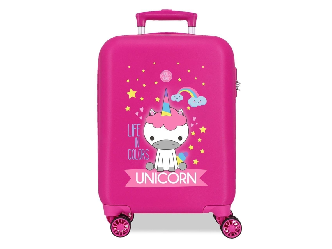 Mala De Cabine Little Me Abs Fucsia Roll Road