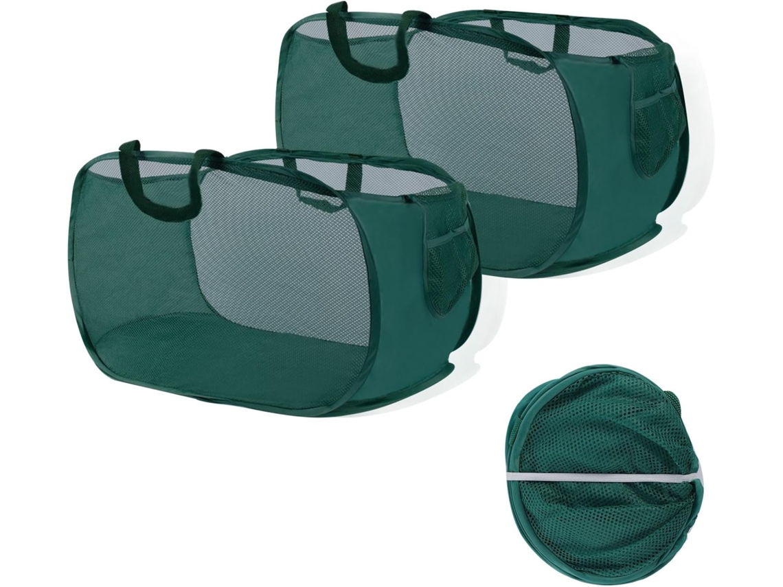 2 Cestos 75l Pop-up 36x36x58cm Dobráveis Com Alça, Para Quarto/campismo/viagem