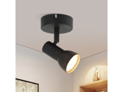 Candeeiro De Teto Nettlife 1 Chama, Preto, Moderno, Para Interior, Gu10, Para Quarto