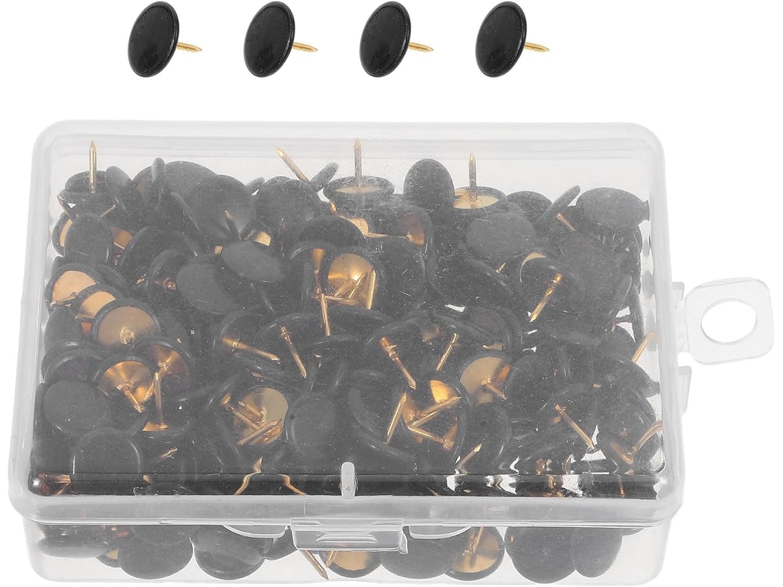 Cortiça Tachinhas com Cabeça Redonda e Plana, Resistente à Deformação, Faces de Inserção, Pés de Plástico e Metal