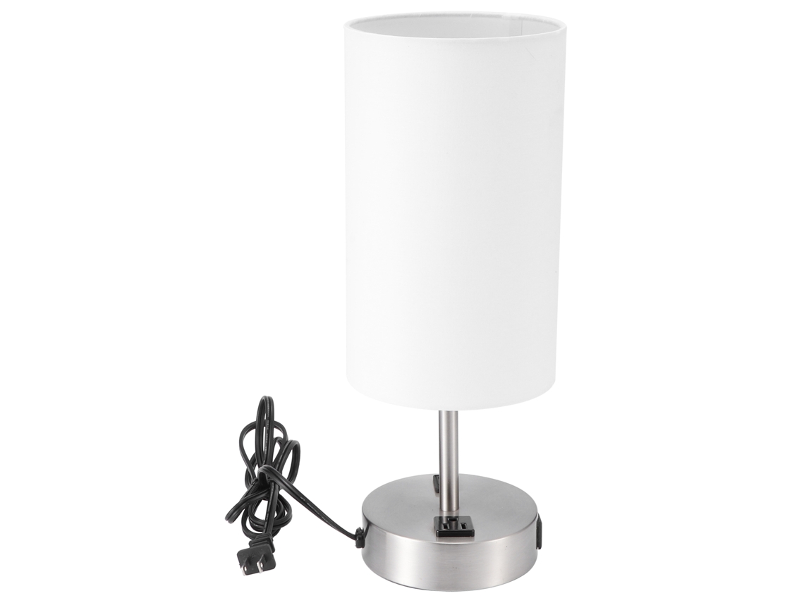 Abajur de Mesa com Portas Usb, Abajur de Linho, Ajuste de Brilho, para Quarto e Estudo S/MARCA