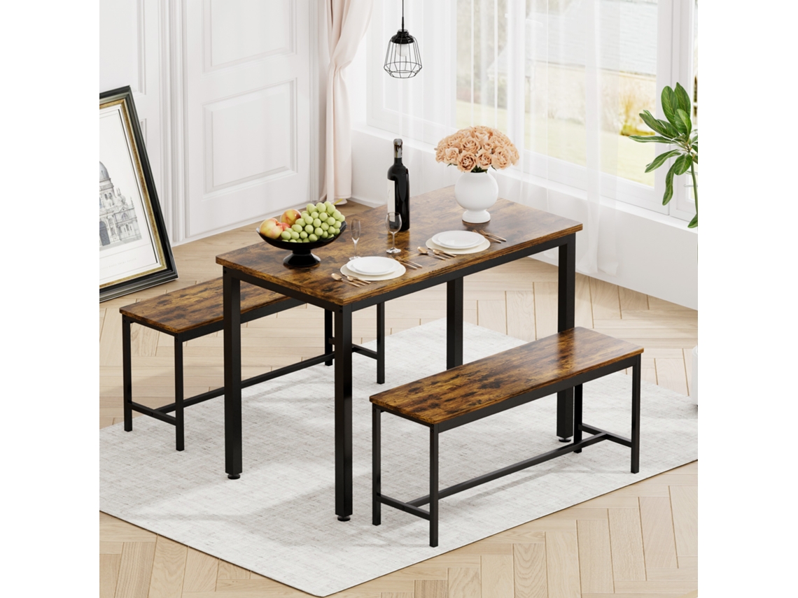 Conjunto Jantar Bar 2 Bancos Industrial Branco
