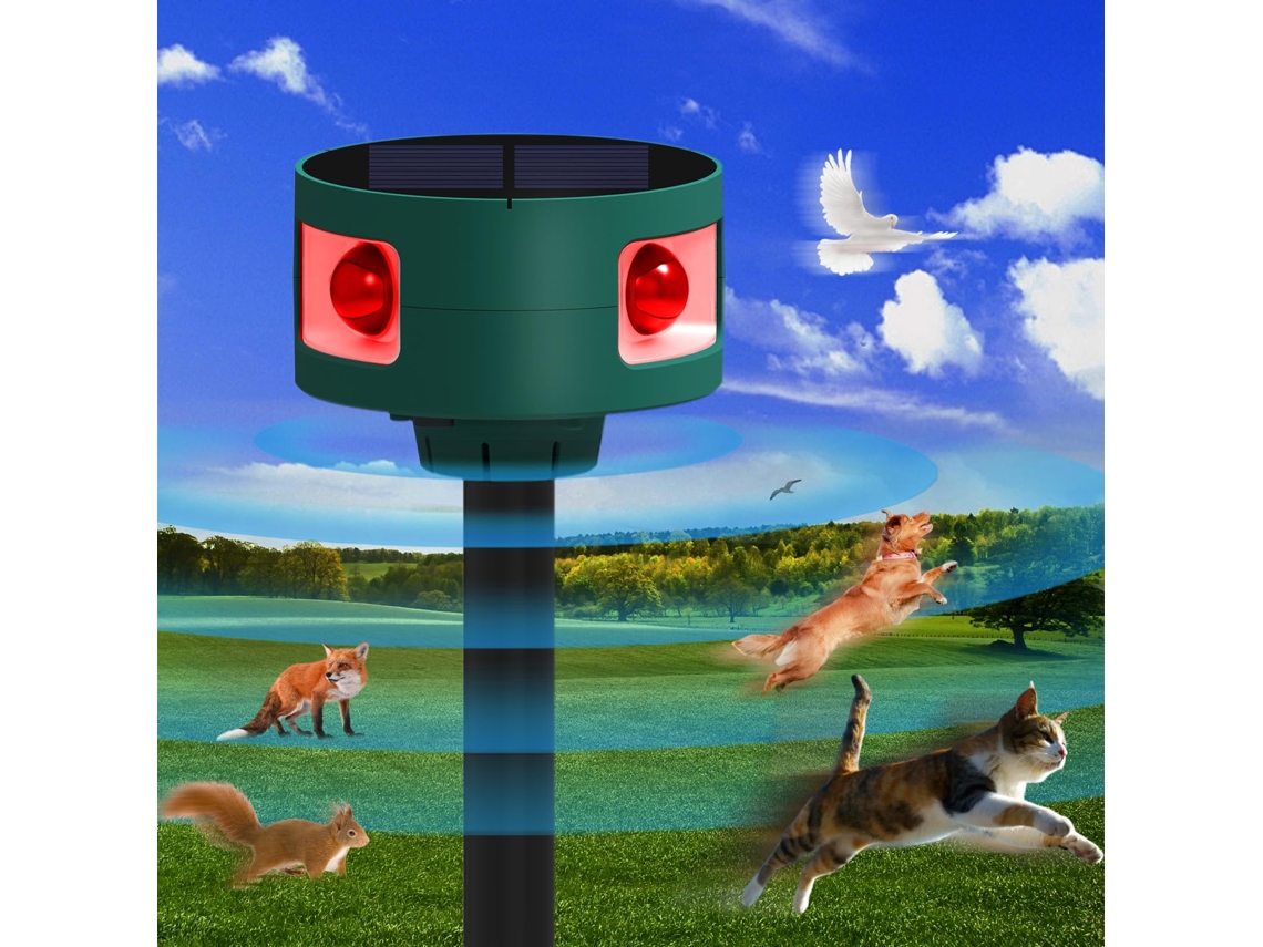 Repelente Solar Ultrassônico Para Gatos 4 Modos,à Prova Dágua Ip55,afasta Cães,ratos E Roedores Btforus