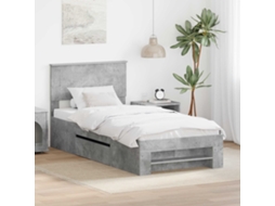 Vidaxl Estrutura Da Cama Cinzento 80 X 200 Cm Derivados De Madeira