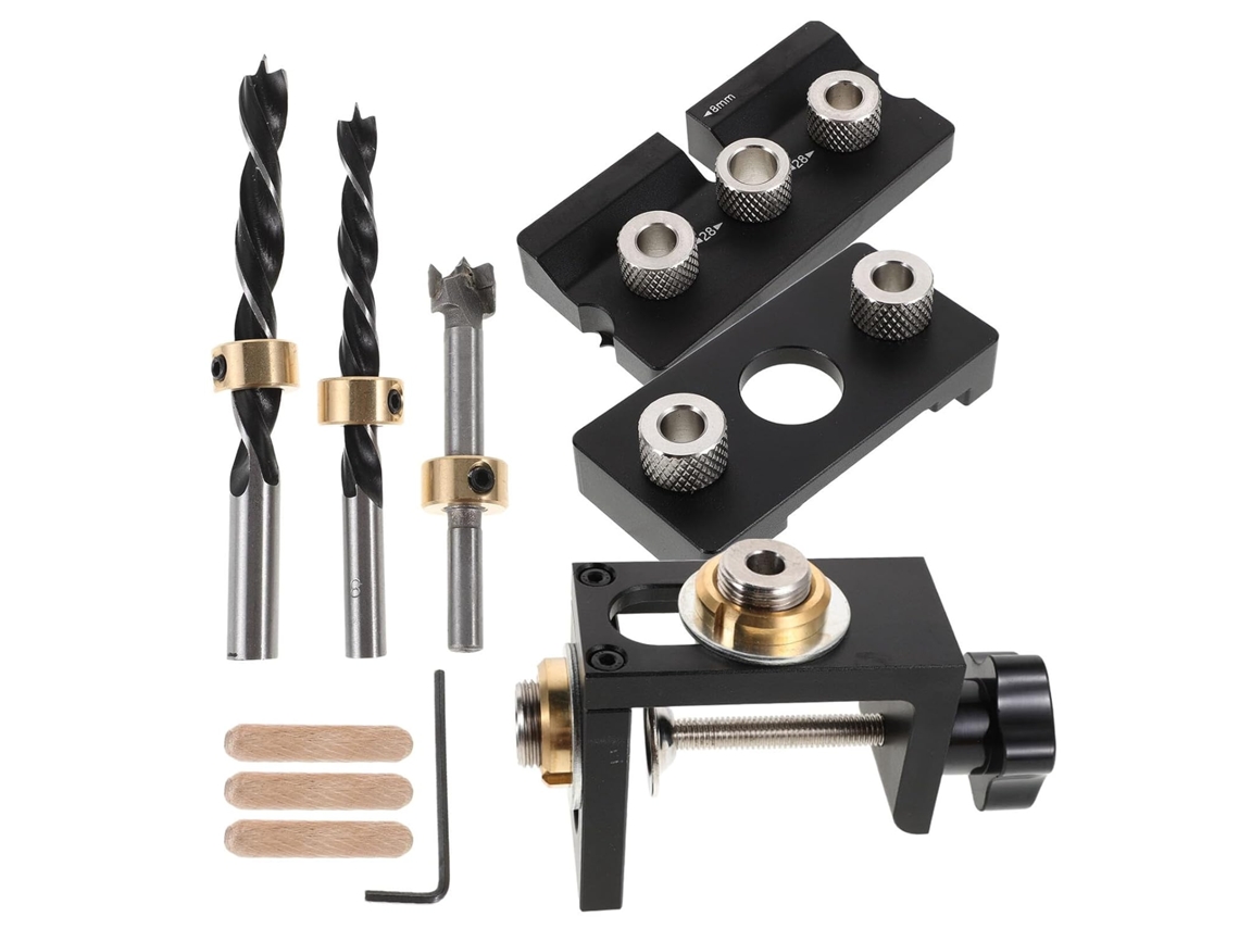 Topbathy Kit de Gabarito para Furação Madeira Alipis com 10 Peças, Ferramenta Posicionamento Preciso Furos