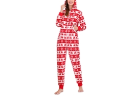 Laxiscreed Pijama Natal Com Flocos De Neve, Capuz E Bolsos Para Crianças De 4-5 Anos E Família