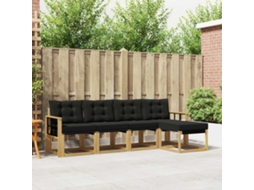 Vidaxl Conjunto De Sofás Para Exterior 5 Unid. Branco E Preto