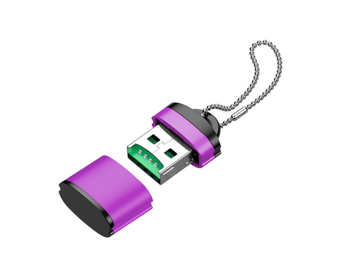 Leitor De Cartõe Usb 2.0 Para Micro Sd/tf (roxo) Spqment