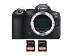 Eos R6 Mark Ii + 2 Sandisk 256gb Uhs ii 300mb/s Máquina Fotográfica Híbrida Full frame + Ebook “20 Dicas para Fotos Que Impressionam” CANON