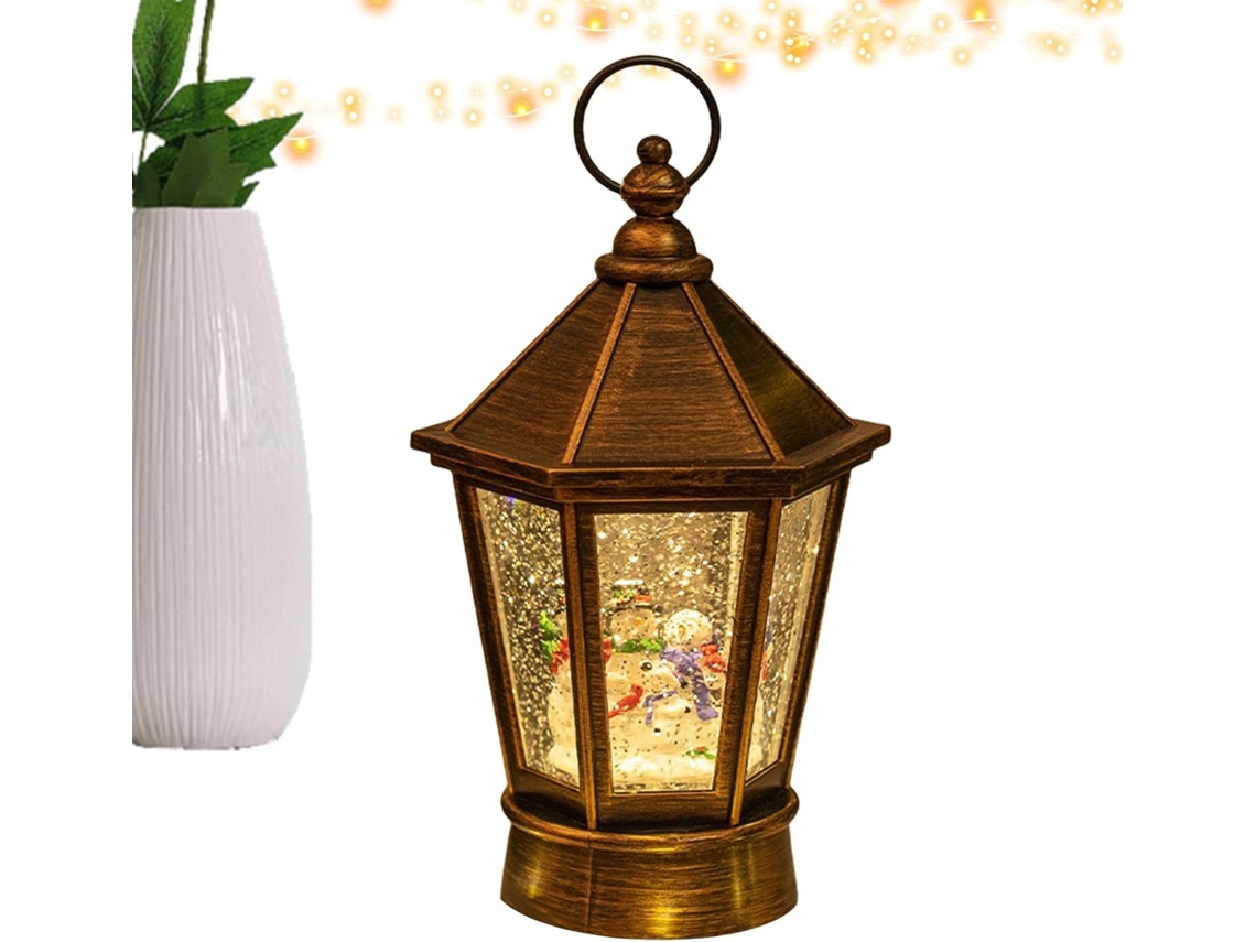 Globo De Neve Musical Com Lanterna, Iluminado, Para Mesa, Funcionamento A Pilhas | Ornamento