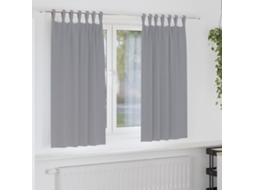 Vidaxl Cortinas Blackout Com Argolas 2 Unid. Cinzento-claro Poliéster