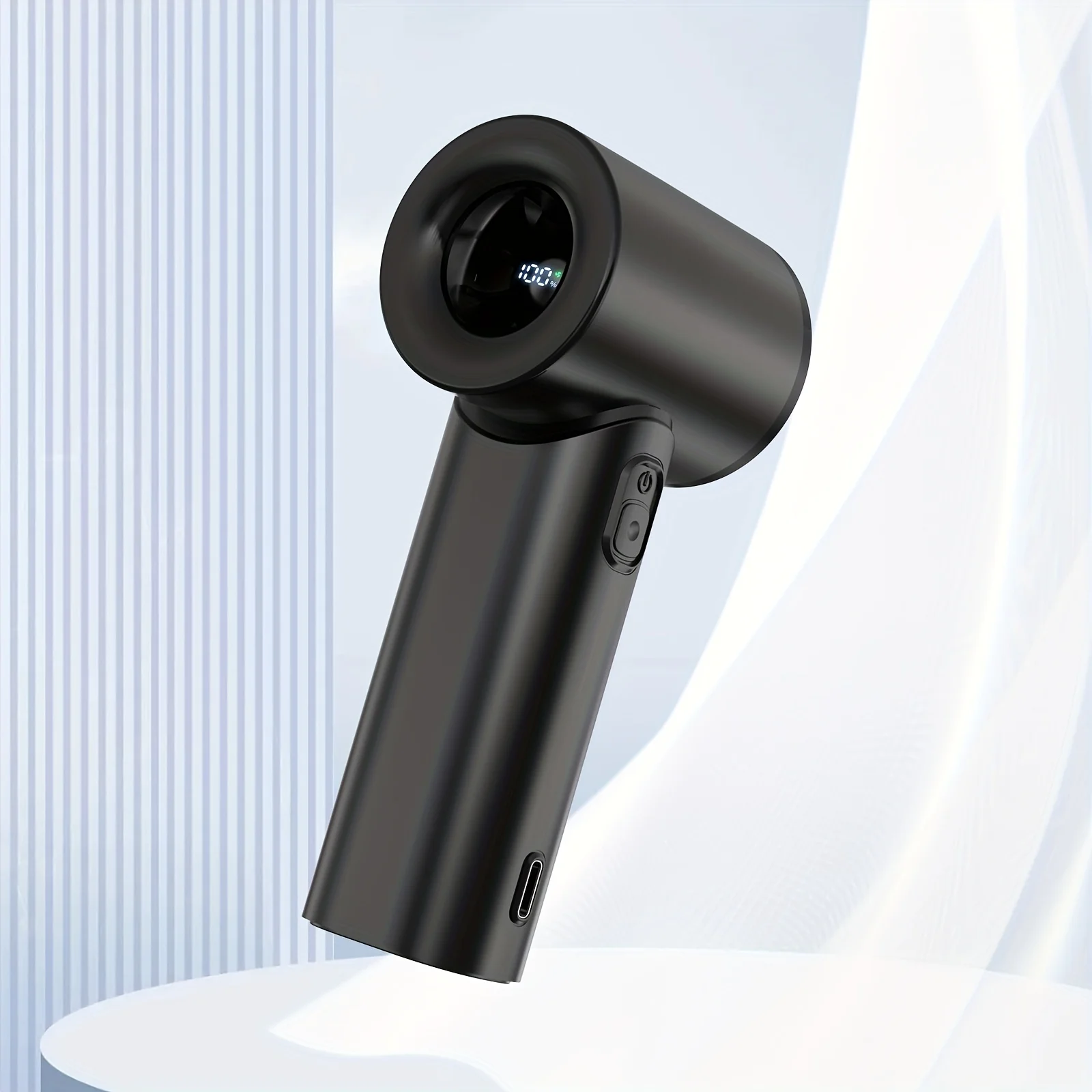 Ventilador Recarregável MDUG de Alta Velocidade, Design Elegante (preto)