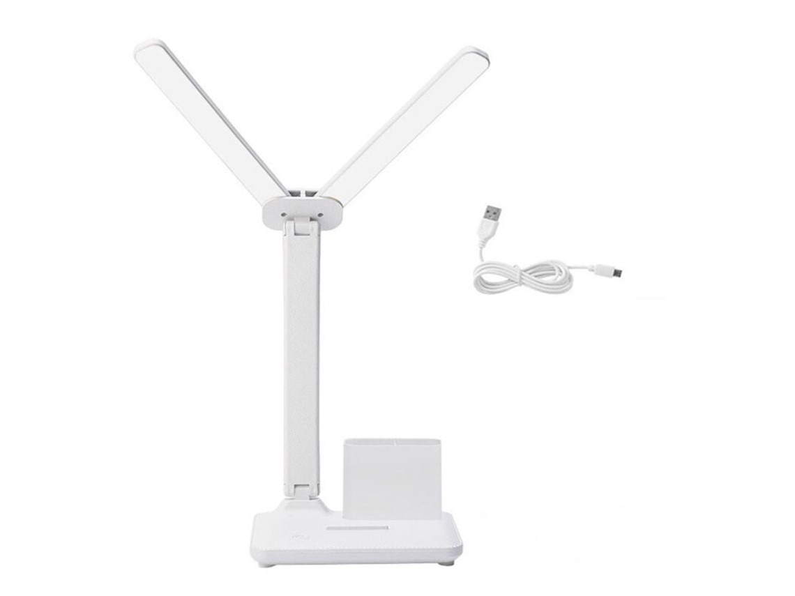 Luminária De Mesa Led Com Duas Lâmpadas E Porta De Carregamento Usb, Iluminação De Mesa Multifuncional.