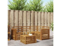 Vidaxl Conjunto De Sofás Para Exterior 5 Unid. Natural Poliéster