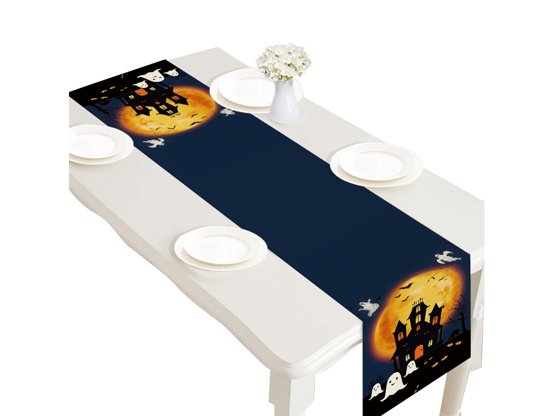 Caminho de Mesa de Halloween de 72 Polegadas Abóbora Assustadora RNEMITERY
