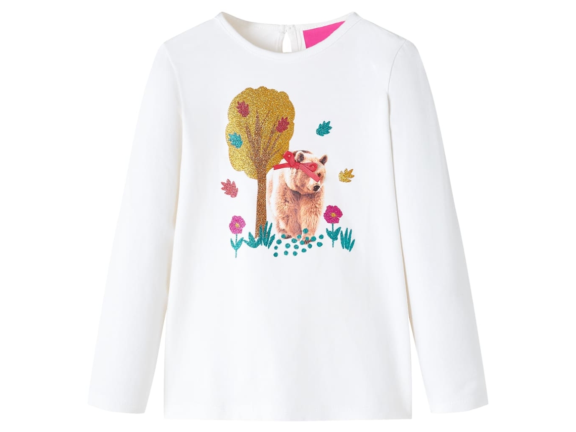 T-shirt De Manga Comprida Para Criança Cor Cru 128