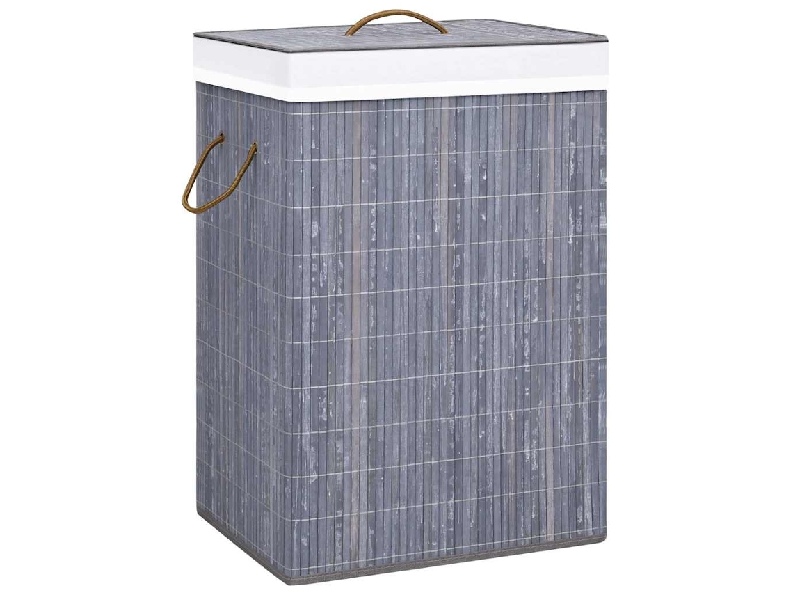 Laundry Basket, Laundry Baskets Vidaxl Cinzeto Bambu (40 X 30 X 60 Cm)