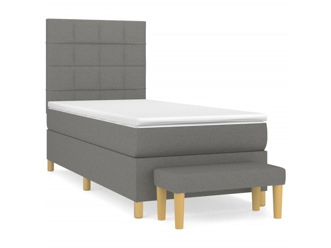 Box Spring Bed, Box Spring Beds Vidaxl Cinzeto Tecido (90 X 200 Cm)