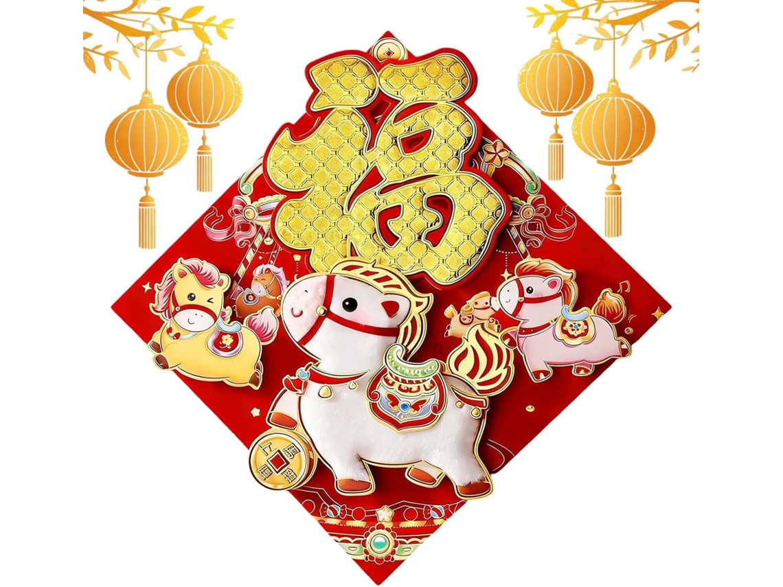 Autocollants Chinois Décorations Com O Caractère Fu