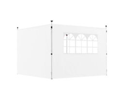 Guarda-sol Ø265x244cm com manivela manual e franjas em creme