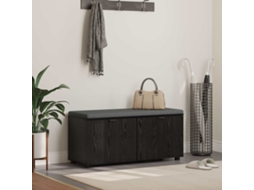 Vidaxl Banco De Hall Com Almofada Carvalho Preto 100 X 38 X 46 Cm