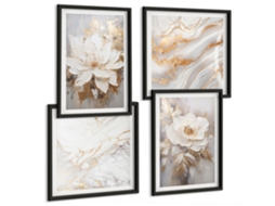 Pinturas Murais Modernas Ruas À Beira-mar Com Limões Moldura Preta Imagens Para Um Quarto Infantil Espelharte (conjunto De 4 Imagens)