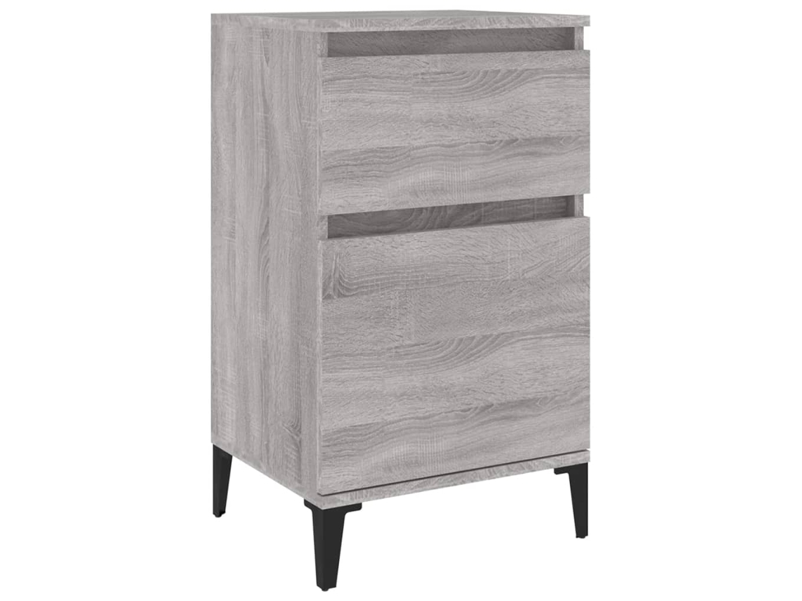 Bedside Cabinet, Bedside Cabinets Vidaxl Cinzeto Madeira Processada (n/a)