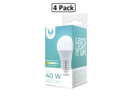Lâmpada Led, 4 Unidades, Base E27, 6w, 6000k, 480lm, Para Uso Residencial, Comercial Ou Substituição De Fontes Convencionais