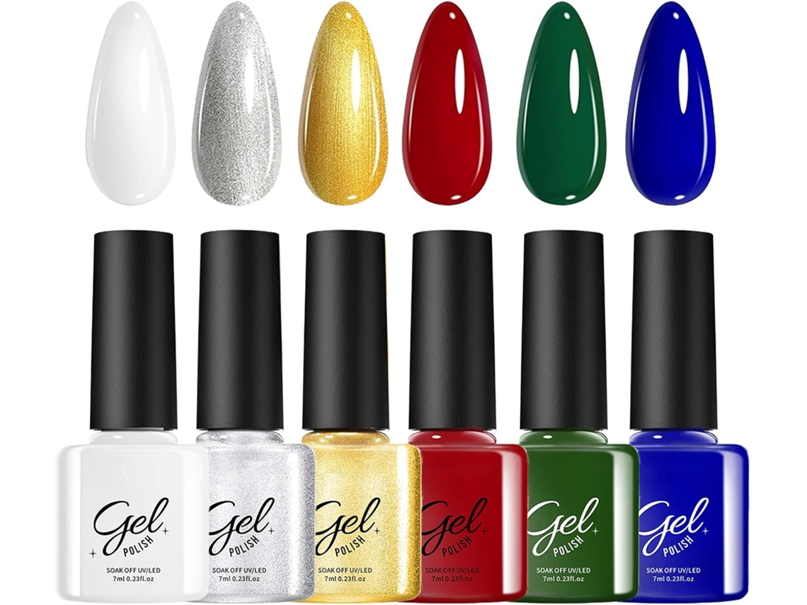 Conjunto de esmaltes Natalino, secagem rápida, 6 unidades.