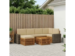 Vidaxl Conjunto De Sofás Para Exterior 7 Unid. Natural E Bege