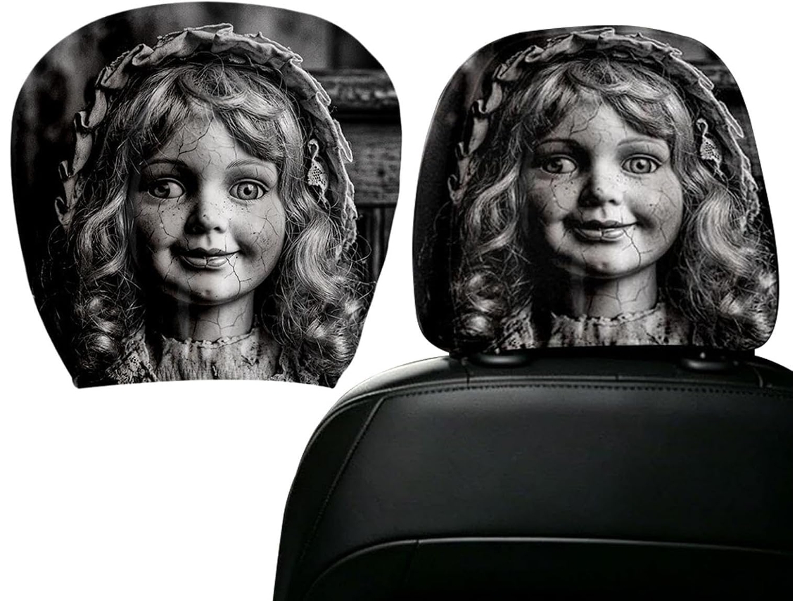Capa Encosto com Cabeça de Carro e Fantasma Engraçado