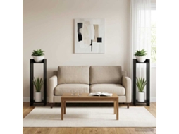 Vidaxl Suporte Para Plantas 2 Unid. Carvalho Preto 30 X 30 X 100 Cm