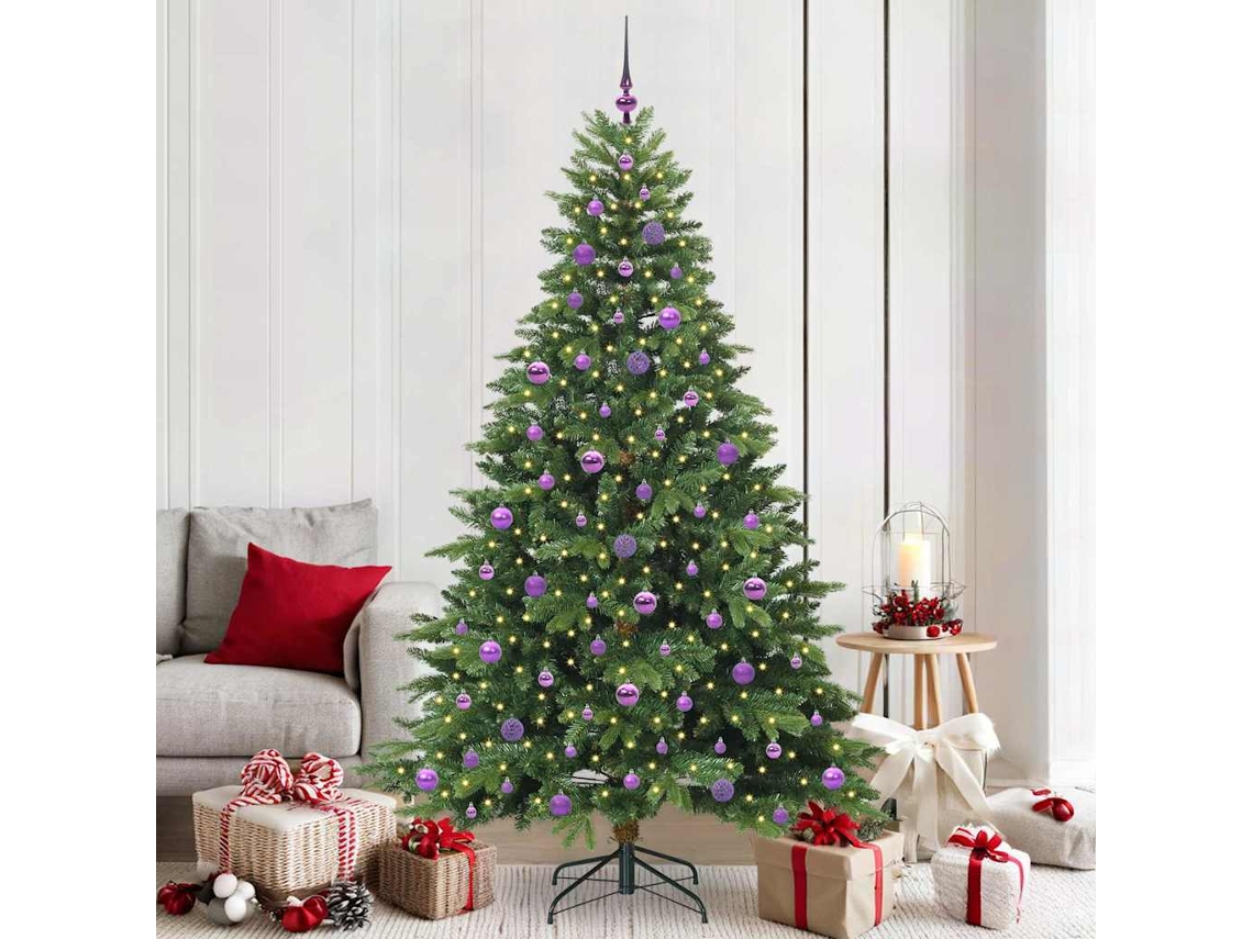 Vidaxl Árvore De Natal Artificial Com 300 Leds Verde 210 Cm Pe E Pvc