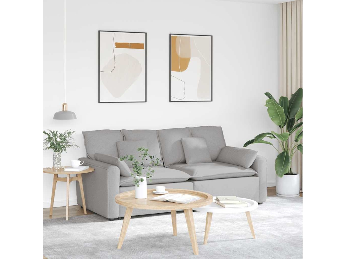 Vidaxl Sofá Modular com Almofadas Cinzento Nublado