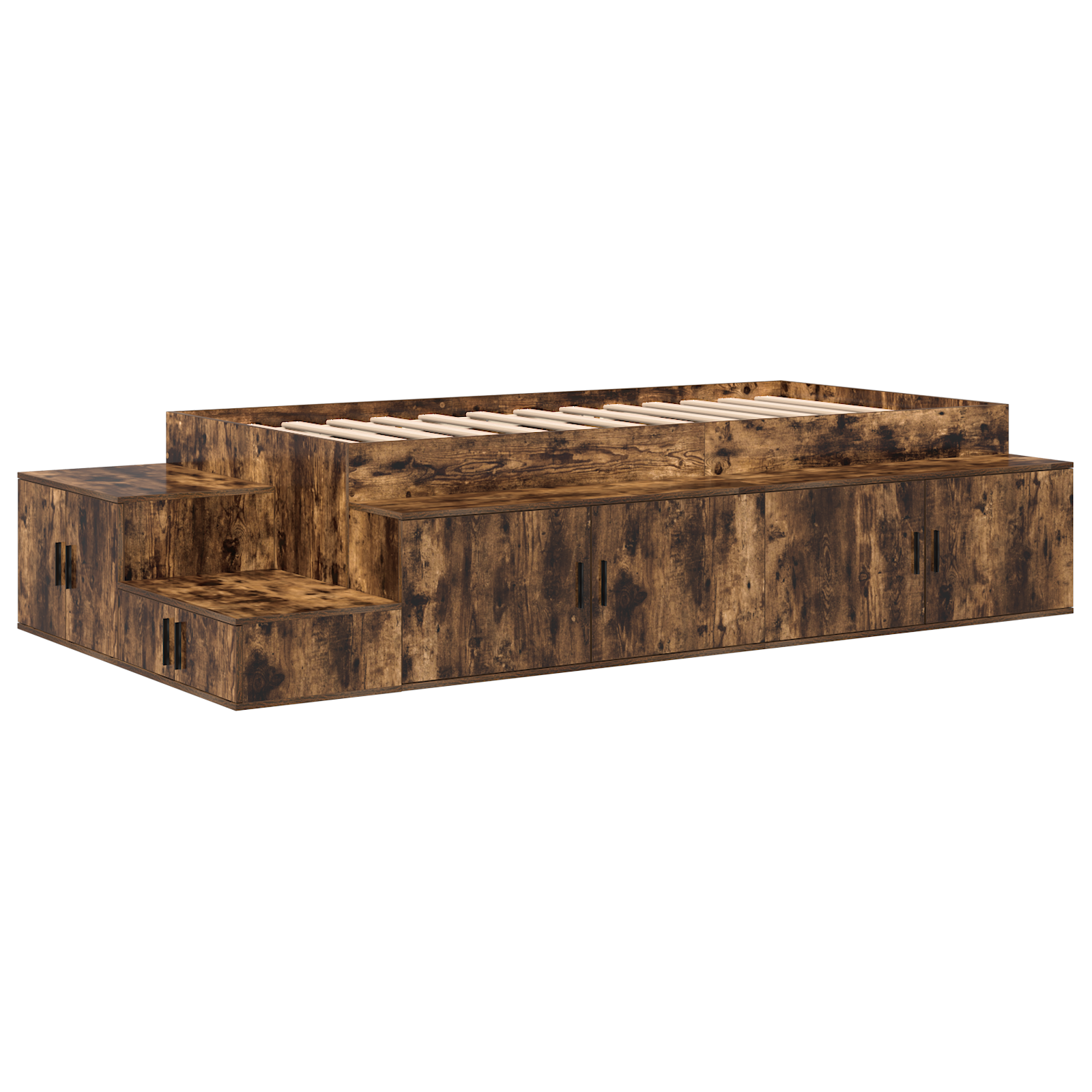 Conjunto 1 Cama Com Armazenamento Vidaxl Castanho Madeira De Pinho Maciça (90 Cm)