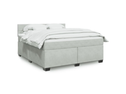 Vidaxl Cama com Molas/colchão 180x200 Cm Veludo Cinzento claro