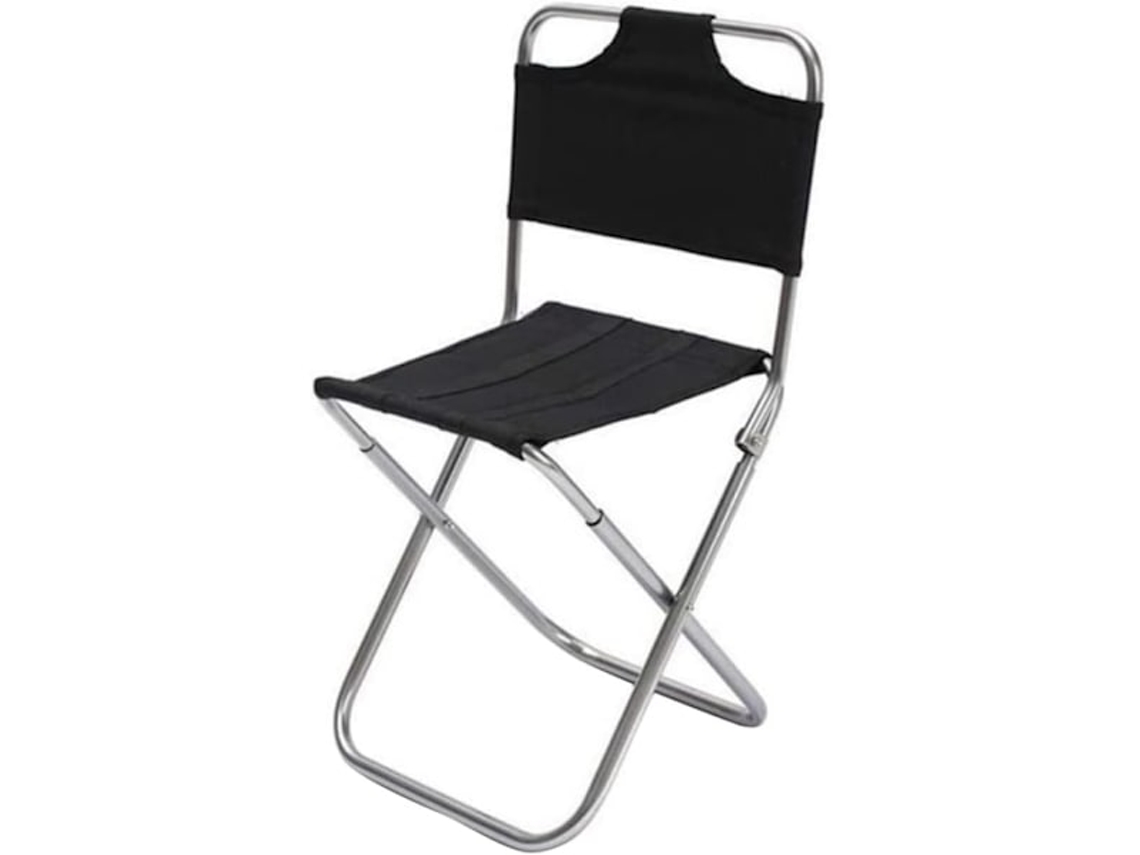 Banquinho Dobrável AQUAFORGE, para Adultos, Ultraleve, Tecido Preto